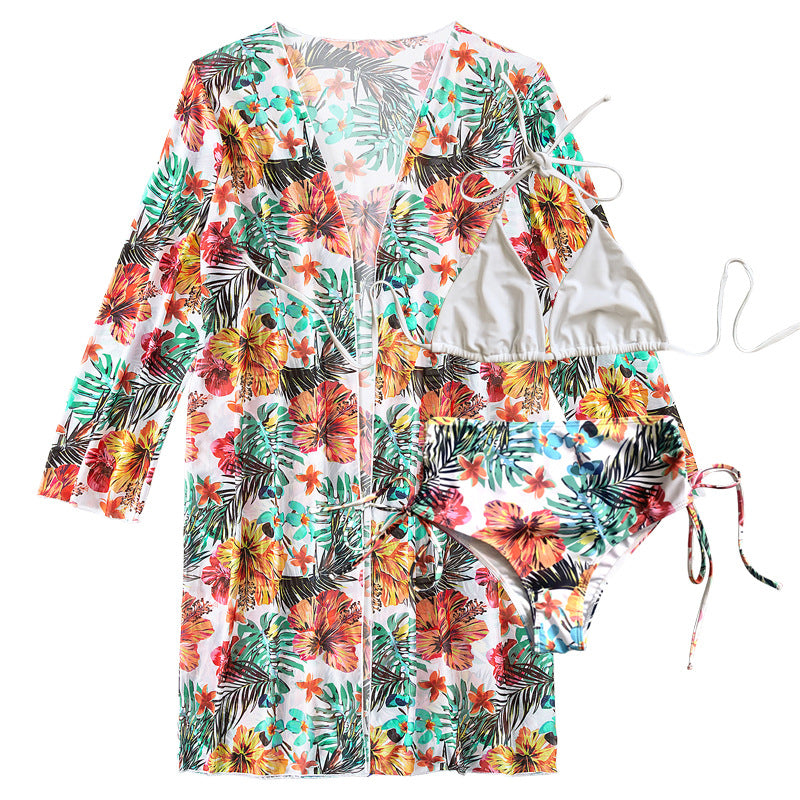 Wholesale Lace Blouse Polyester Swimwear Three-piece Set